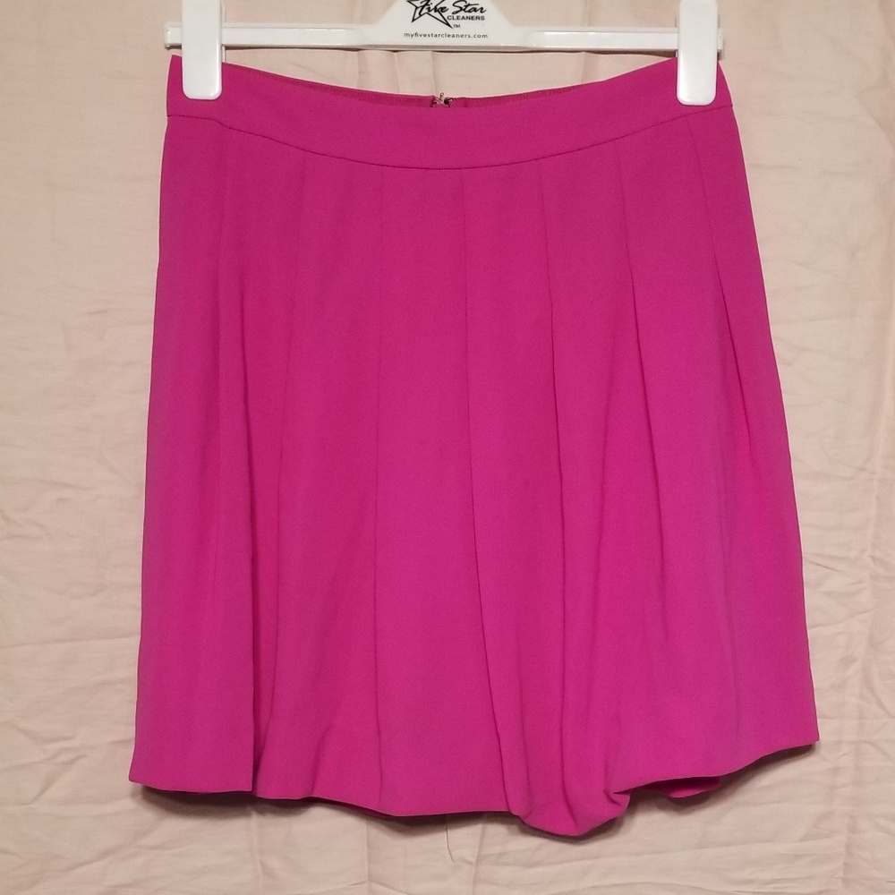 JCrew Pleated neon pink skirt